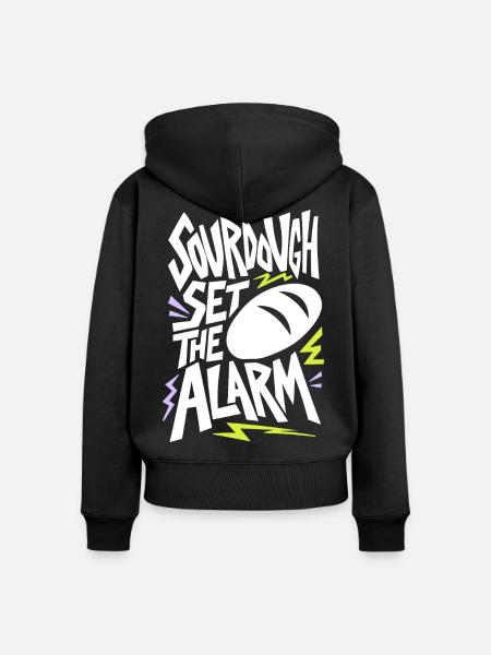 Sauerteig – Sourdough Set the Alarm - Frauen Premium Bio Zip Hoodie - Schwarz