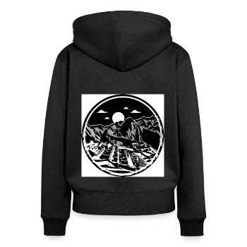 Machu Picchu - Women's Premium Organic Zip Hoodie - black - Back - Julia (174cm)