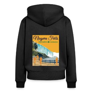 Niagara Falls Ontario - Women's Premium Organic Zip Hoodie - black - Back - Julia (174cm)