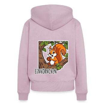 Lustiges Einhörnchen - Einhorn Eichhörnchen - Frauen Premium Bio Zip Hoodie - Altrosa - Hinten - Julia (174cm)