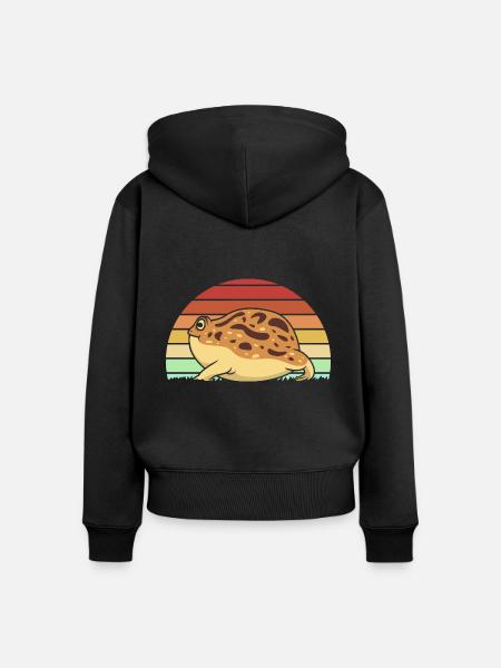 Frosch Desert Rain Frog - Frauen Premium Bio Zip Hoodie - Schwarz