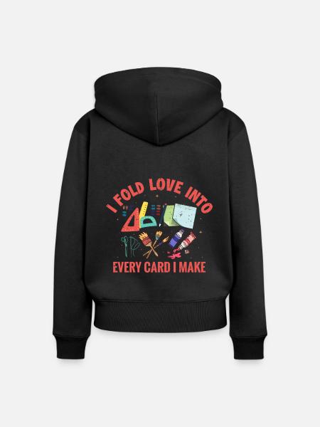 Karten Basteln Künstler Geschenk-Idee - Frauen Premium Bio Zip Hoodie - Schwarz