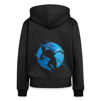 Floorball Floorball Floorball Player - Women's Premium Organic Zip Hoodie - black - Back - Julia (174cm)