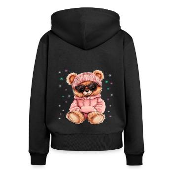 The bears are on the loose! - Women's Premium Organic Zip Hoodie - black - Back - Julia (174cm)