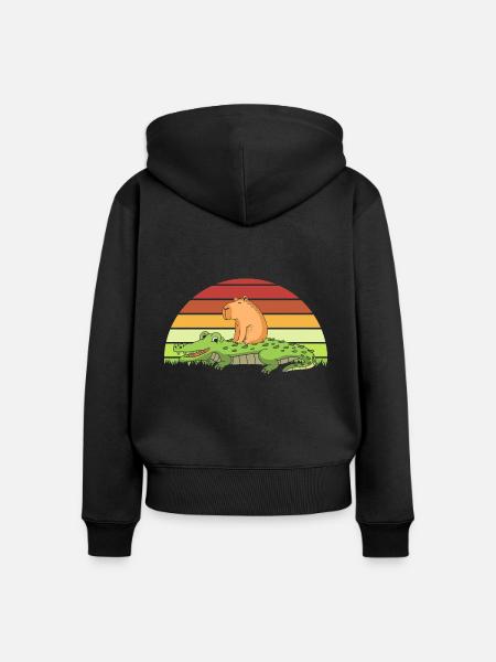 Capibara Capybara - Frauen Premium Bio Zip Hoodie - Schwarz
