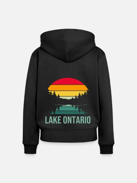 Great Lakes - Frauen Premium Bio Zip Hoodie - Schwarz