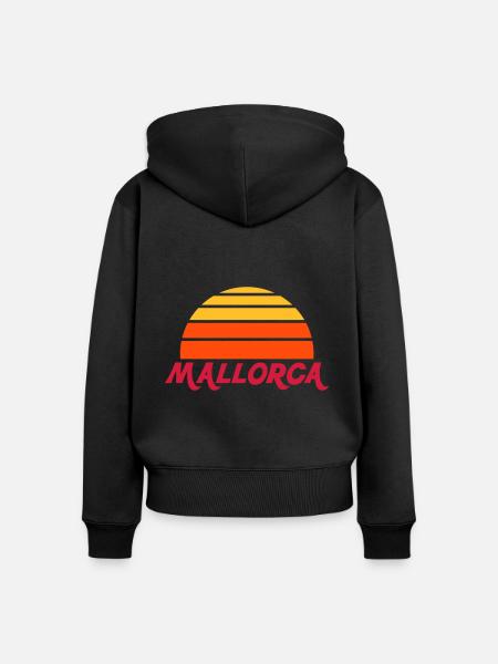 Mallorca (geteilte Halbsonne) - Frauen Premium Bio Zip Hoodie - Schwarz