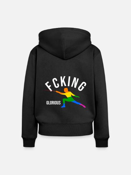 Fcking Glorious Fechter - Frauen Premium Bio Zip Hoodie - Schwarz