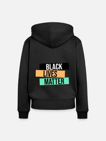 BLM Design Geschenk - Frauen Premium Bio Zip Hoodie - Schwarz