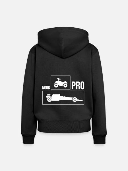 Rennauto Noob Pro - Frauen Premium Bio Zip Hoodie - Schwarz