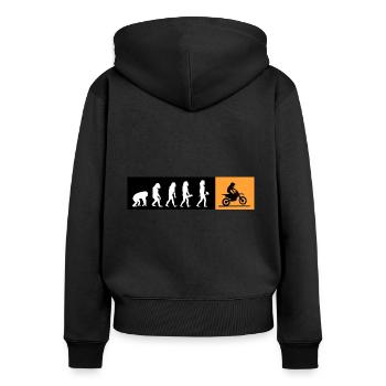 Motorcycle Motor-Biker 6-Speed Bike Evolution Racer - Women's Premium Organic Zip Hoodie - black - Back - Julia (174cm)