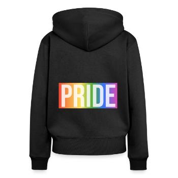 Pride Rainbow Gift - Women's Premium Organic Zip Hoodie - black - Back - Julia (174cm)