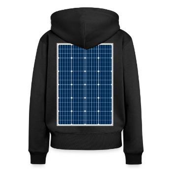 Cellule solaire, photovoltaïque, énergie solaire, panneau solaire - Sweat à capuche zippé Premium bio Femme - noir - Dos - Julia (174cm)