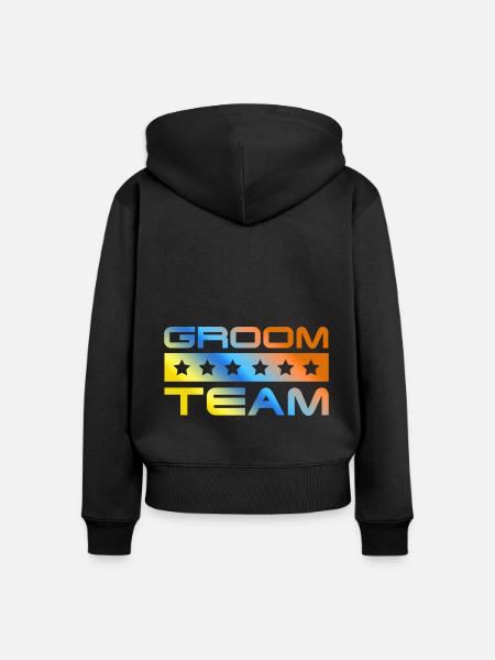 Groom Crew Bunt - Frauen Premium Bio Zip Hoodie - Schwarz