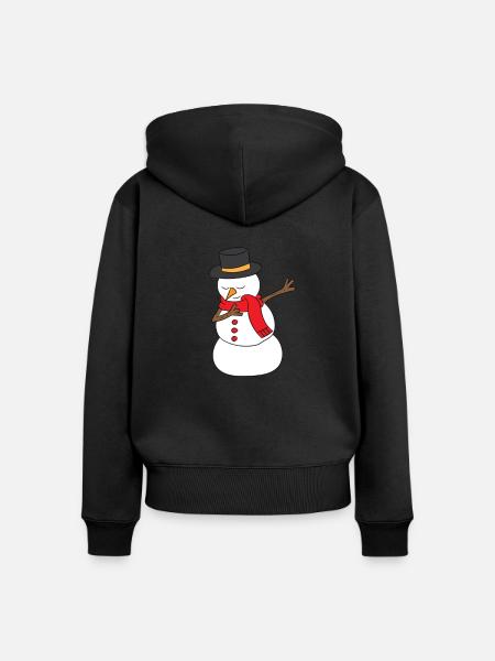 Winter - Schneemann DAB / dabbing - Frauen Premium Bio Zip Hoodie - Schwarz