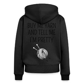 Crochet Crochet Crocheter Drôle - Sweat à capuche zippé Premium bio Femme - noir - Dos - Julia (174cm)