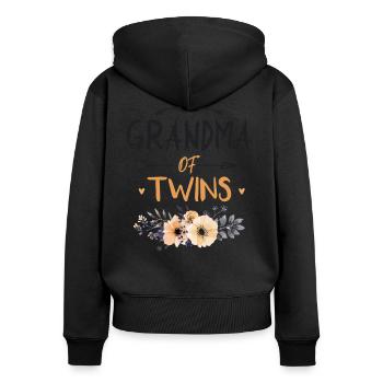 Oma der Zwillinge - Women's Premium Organic Zip Hoodie - black - Back - Julia (174cm)
