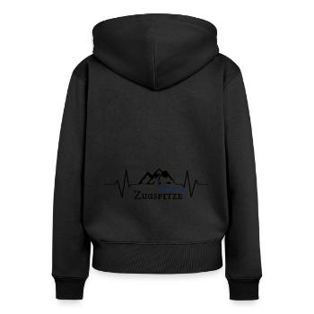 Hauteur Zugspitze Souvenir - Sweat à capuche zippé Premium bio Femme - noir - Dos - Julia (174cm)