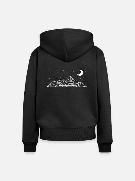 Berg - Frauen Premium Bio Zip Hoodie - Schwarz