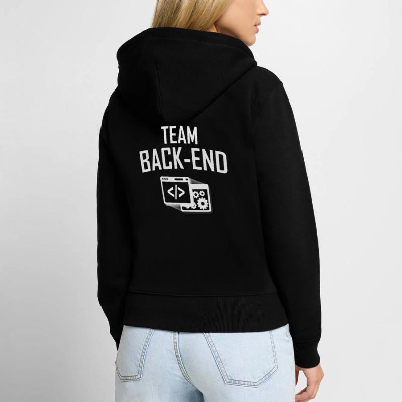 TEAM BACK-END, Programmer, Coder, Computer Scientist Women's Premium Organic Zip Hoodie