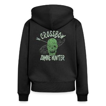 Armbrust Schießen Zombies Zombiejäger - Frauen Premium Bio Zip Hoodie - Schwarz - Hinten - Julia (174cm)