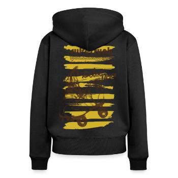 Superfunk Roller Disco - Sweat à capuche zippé Premium bio Femme - noir - Dos - Julia (174cm)