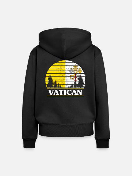 Vatikan - Frauen Premium Bio Zip Hoodie - Schwarz