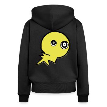 süßer Monstercharakter - Frauen Premium Bio Zip Hoodie - Schwarz - Hinten - Julia (174cm)