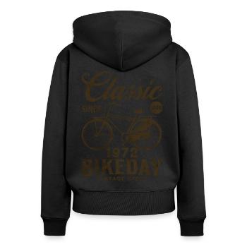 Cycliste 1972 Vélo 50 Ans Anniversaire - Sweat à capuche zippé Premium bio Femme - noir - Dos - Julia (174cm)