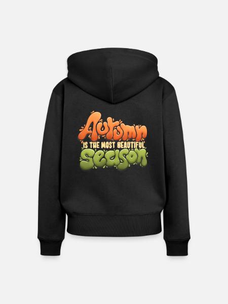 Autumn Season - Frauen Premium Bio Zip Hoodie - Schwarz