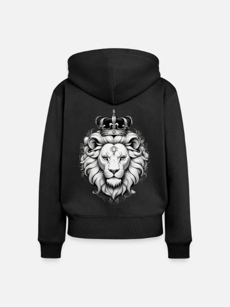 lion roi - Frauen Premium Bio Zip Hoodie - Schwarz