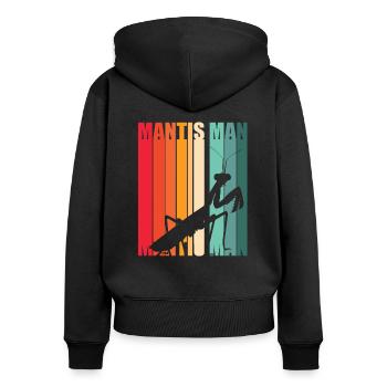 Mantis Gottesanbeter Gottesanbeterin - Frauen Premium Bio Zip Hoodie - Schwarz - Hinten - Julia (174cm)