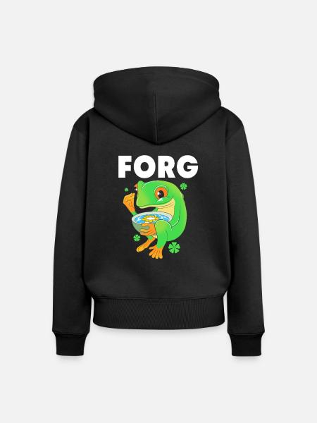Laubfrosch Frosch - Frauen Premium Bio Zip Hoodie - Schwarz