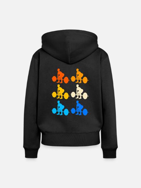 Deadlift - Frauen Premium Bio Zip Hoodie - Schwarz