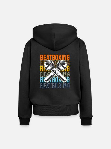 Beatbox - Frauen Premium Bio Zip Hoodie - Schwarz