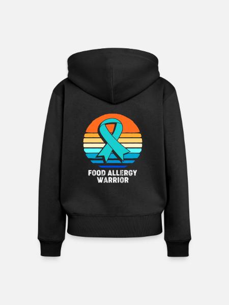 Lebensmittel Allergie - Frauen Premium Bio Zip Hoodie - Schwarz