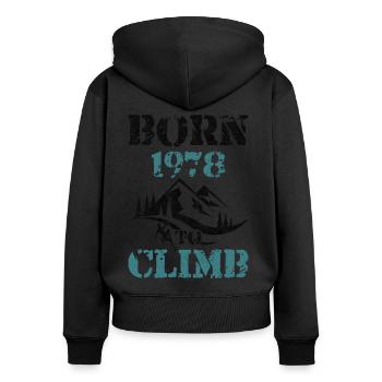 Grimpeur 1978 Naissance d’anniversaire alpiniste - Sweat à capuche zippé Premium bio Femme - noir - Dos - Julia (174cm)