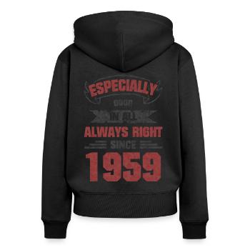 Especially Good 1959 Born Birthday Gift - Women's Premium Organic Zip Hoodie - black - Back - Julia (174cm)