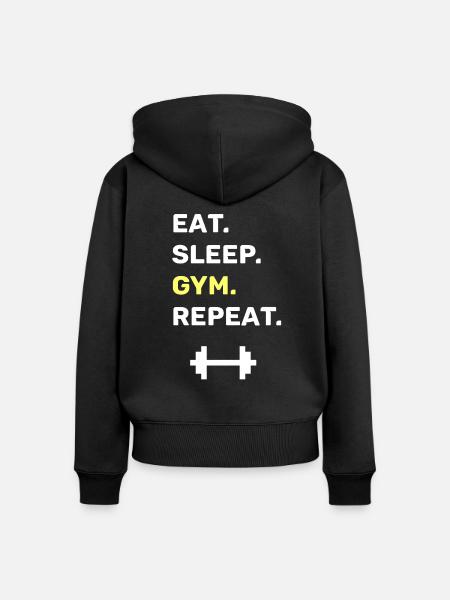 Gym - Frauen Premium Bio Zip Hoodie - Schwarz