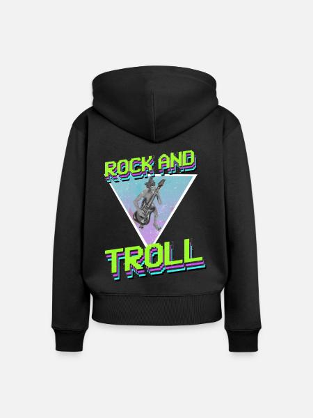 Rock und Troll - Frauen Premium Bio Zip Hoodie - Schwarz