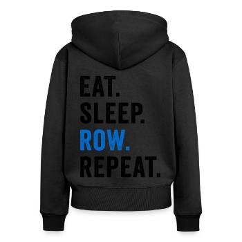 Eat Sleep Row Repeat Rowing Club Kayaking Canoe Wa - Frauen Premium Bio Zip Hoodie - Schwarz - Hinten - Julia (174cm)
