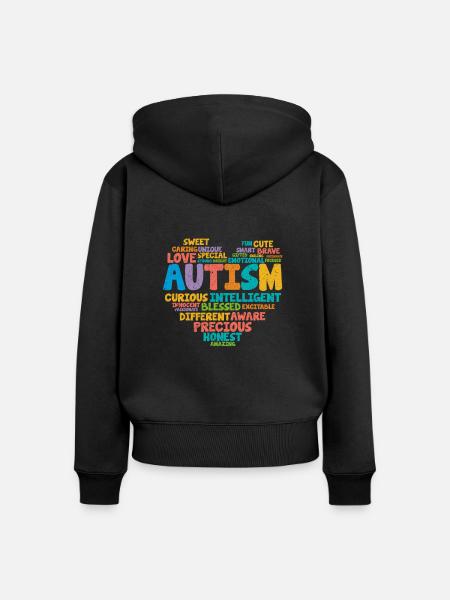 Autismus - Frauen Premium Bio Zip Hoodie - Schwarz