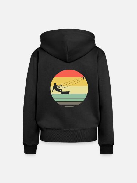 Kiteboard - Frauen Premium Bio Zip Hoodie - Schwarz