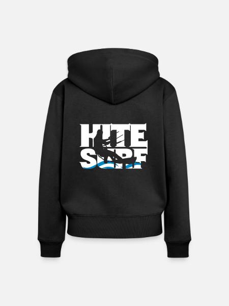 Kiteboard - Frauen Premium Bio Zip Hoodie - Schwarz