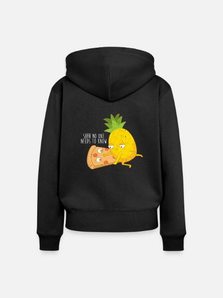 Ananas Pizza - Frauen Premium Bio Zip Hoodie - Schwarz
