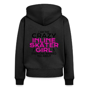 crazy inline skater girl - Women's Premium Organic Zip Hoodie - black - Back - Julia (174cm)