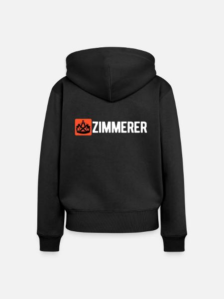 Zimmerer Zimmermann Handwerker - Frauen Premium Bio Zip Hoodie - Schwarz