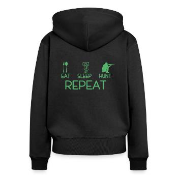 Terrain de chasse Chasseurs Chasse chasse chasse - Sweat à capuche zippé Premium bio Femme - noir - Dos - Julia (174cm)
