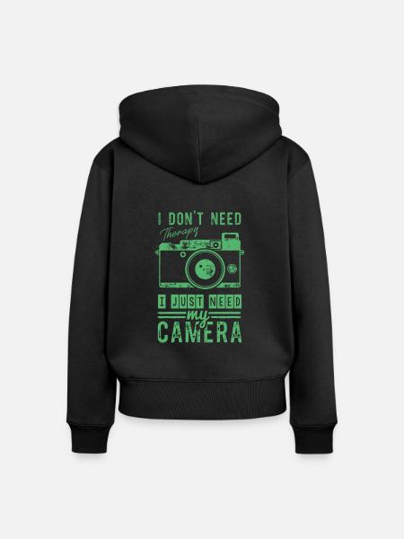 Kamera Kamera Kamera Kamera - Frauen Premium Bio Zip Hoodie - Schwarz