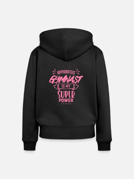 Geräteturnen Geräteturnen Geräteturnen - Frauen Premium Bio Zip Hoodie - Schwarz